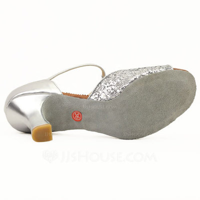 Sparkling Glitter Heels Latin Ballroom Dance Shoes With T-Strap (053011481)