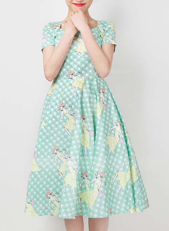 Tribute silk With Print Midi Dress (199088833) - JJsHouse