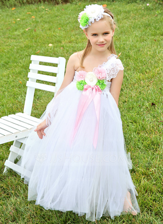 vestidos tejidos para niña con tul