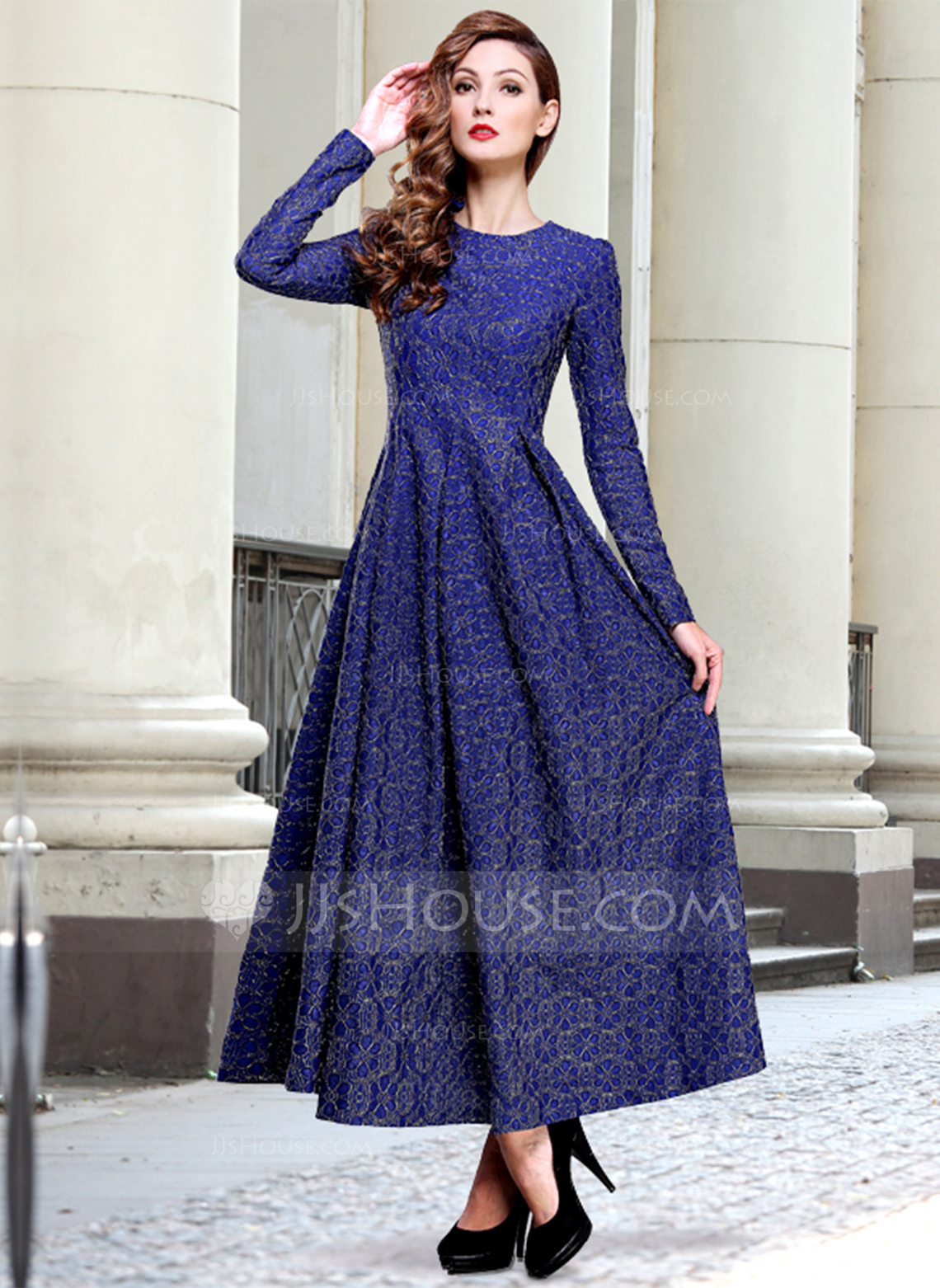 Polyester/Spandex With Embroidery Maxi Dress (199085119) JJsHouse