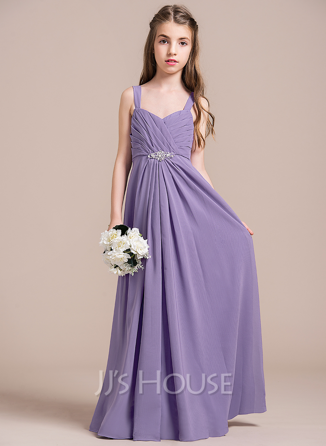 ALine/Princess Sweetheart FloorLength Chiffon Junior Bridesmaid Dress