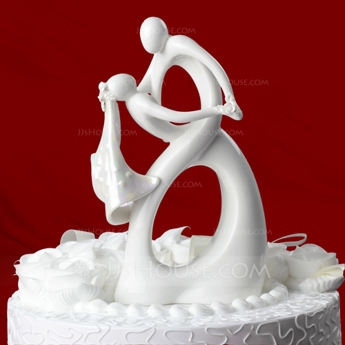 Dancing Couple Ceramic Wedding Cake Topper (119030866) JJsHouse