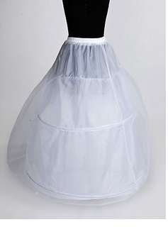 Nylon A-Line Full Gown 2 Tier Floor-length Slip Style/ Wedding Petticoats (037023563)