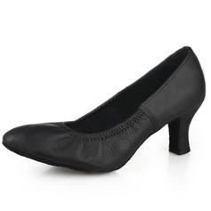 Real Leather Heels Pumps Modern Dance Shoes (053009731)