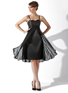 Empire Sweetheart Knee-Length Chiffon Charmeuse Bridesmaid Dress With Ruffle (007000808)