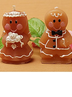 Adorable Gingerbread Bride & Groom Candle Favors(set of 8)(096017656)