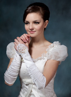 Elastic Satin Lace Elbow Gloves (014020515)