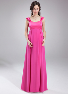 Empire Sweetheart Floor-Length Chiffon Charmeuse Maternity Bridesmaid Dress With Ruffle (045004394)