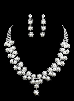 Gorgeous Alloy With Rhinestones/Imitation Pearls Wedding Bridal Necklace and Earrings Jewelry Set (011009885)