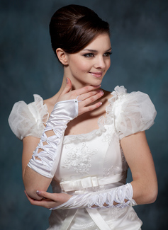 Elastic Satin Elbow Gloves (014020501)