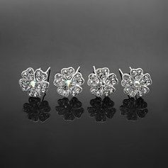 Hairpins Wedding Special Occasion Casual outdoor Rhinestone Silver Headpieces With White-4 piece (042017910)