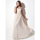 Ligne-A/Princesse Une epaule Longeur au sol mousseline de soie Dentelle Robe de Vacance avec Ondulé Brodé (020016076)