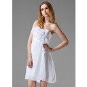 Graceful A-Line/Princess Strapless Short/Mini Chiffon Charmeuse Evening Dresses With Ruffle (017004367)