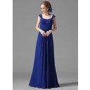 Nice A-Line/Princess Sweetheart Floor-Length Chiffon Charmeuse Bridesmaid Dress With Ruffle (007004116)