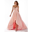 Empire Cœur Assymetrique mousseline de soie Robe de Bal de Promo avec Ondulé Brodé (018020806)