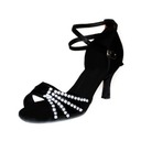 Satin Chaussures à talons Sandales Danse latine Chaussures de danse avec Lanière de cheville (053006986)