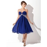 Empire Sweetheart Tea-Length Chiffon Homecoming Dress With Ruffle Beading Sequins (022020852)