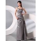 Sheath Halter Floor-Length Taffeta Evening Dress With Ruffle Beading (017014001)