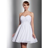 Empire Sweetheart Short/Mini Chiffon Bridesmaid Dress With Ruffle (007014788)