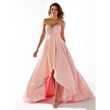 Empire Sweetheart Asymmetrical Chiffon Prom Dress With Ruffle Beading (018020806)