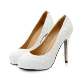 Real Leather Stiletto Heel Closed Toe Pumps Wedding Shoes (047011916)