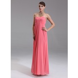 Empire Sweetheart Floor-Length Chiffon Evening Dress With Ruffle (017002551)