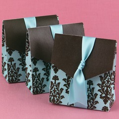Turquoise And Brown Flourish Favor Box (Set of 12) (050005744)