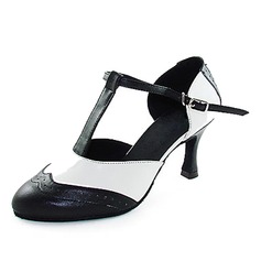 Real Leather Heels Modern Dance Shoes With T-Strap (053013131)