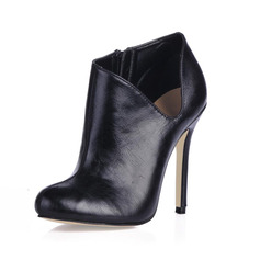 Leatherette Stiletto Heel Boots Ankle Boots (088013834)