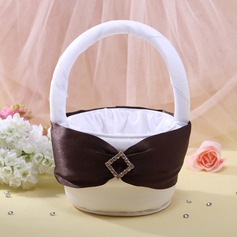 Flower Basket White With Rhinestones Ribbons (102026349)