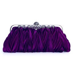 Purple Gorgeous Silk Evening Clutches More Colors Available (012005430)