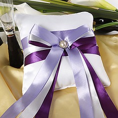 Chic Wedding Ring Pillow With Double Ribbons And Pearl(103018288)