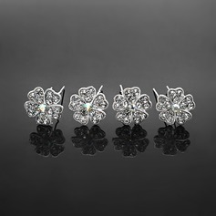 Hairpins Wedding Special Occasion Casual outdoor Rhinestone Silver Headpieces With White-4 piece (042017910)