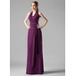 Sheath V-neck Floor-Length Chiffon Bridesmaid Dress With Ruffle (007004172) Sheath V-neck Floor-Length Chiffon Bridesmaid Dress With Ruffle (007004172)