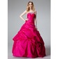 Ball-Gown Strapless Floor-Length Taffeta Quinceanera Dress With Ruffle Beading (021002893)