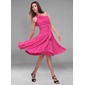 A-Line/Princess One-Shoulder Knee-Length Chiffon Bridesmaid Dress With Ruffle (007020721) A-Line/Princess One-Shoulder Knee-Length Chiffon Bridesmaid Dress With Ruffle (007020721)