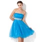 Empire Strapless Knee-Length Tulle Sequined Homecoming Dress With Ruffle Beading (022013110) Empire Strapless Knee-Length Tulle Sequined Homecoming Dress With Ruffle Beading (022013110)