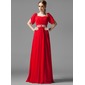 A-Line/Princess Square Neckline Floor-Length Chiffon Bridesmaid Dress With Ruffle Beading (007004718) A-Line/Princess Square Neckline Floor-Length Chiffon Bridesmaid Dress With Ruffle Beading (007004718)