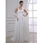 Empire Sweetheart Watteau Train Chiffon Wedding Dress With Lace Beadwork (002011765) Empire Sweetheart Watteau Train Chiffon Wedding Dress With Lace Beadwork (002011765)