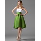 Empire Strapless Knee-Length Satin Bridesmaid Dress With Ruffle (007004122)