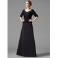A-Line/Princess V-neck Floor-Length Satin Mother of the Bride Dress With Lace Beading (008002216)