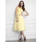 A-Line/Princess Strapless Tea-Length Chiffon Homecoming Dress With Ruffle Lace Beading (022021278)