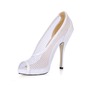 Leatherette Stiletto Heel Peep Toe Pumps Wedding Shoes (085016565) Leatherette Stiletto Heel Peep Toe Pumps Wedding Shoes (085016565)