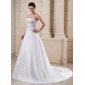 A-Line/Princess Court Train Satin Wedding Dress With Embroidery Beadwork (002006372) A-Line/Princess Court Train Satin Wedding Dress With Embroidery Beadwork (002006372)