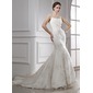 Mermaid Chapel Train Satin Tulle Wedding Dress With Lace (002015470) Mermaid Chapel Train Satin Tulle Wedding Dress With Lace (002015470)