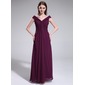 Empire Off-the-Shoulder Floor-Length Chiffon Bridesmaid Dress With Ruffle (007025351) Empire Off-the-Shoulder Floor-Length Chiffon Bridesmaid Dress With Ruffle (007025351)
