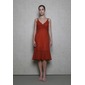Luxurious Empire V-neck Knee-Length Chiffon Charmeuse Bridesmaid Dress With Ruffle Sash (007004277)