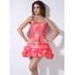 A-Line/Princess Strapless Short/Mini Taffeta Homecoming Dress With Ruffle Beading (022003349)