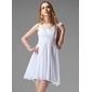 A-Line/Princess Scoop Neck Short/Mini Chiffon Homecoming Dress With Ruffle Beading Sequins (022004452)