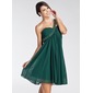 Empire One-Shoulder Knee-Length Chiffon Homecoming Dress With Ruffle Beading (022003353)